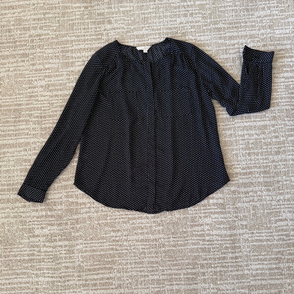 Loft Polka Dot Button Down Blouse - image 1